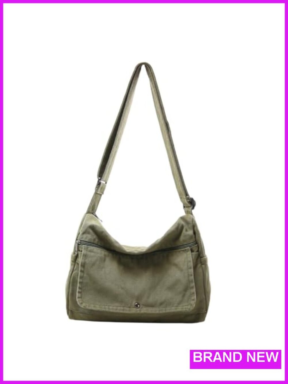 Canvas Messenger Bag Crossbody Shoulder Bag Vintage Satchel Tote with Multiple